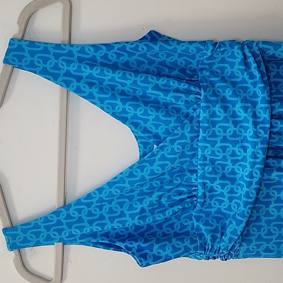 Jude Connally Strechy Penelope Maxi Dress Lattice Blue pattern Sleeveless Sz S - Picture 6 of 16